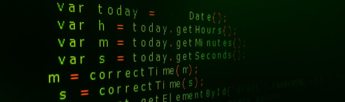 Computer screen with source code about time