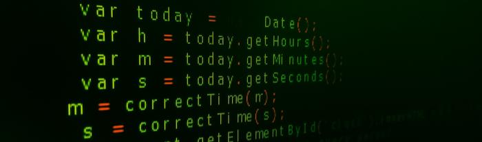 Computer screen with time source code